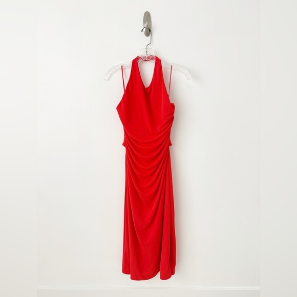 NWT Anthropologie Slinky Knit Halter Dress 2X Red Backless Cocktail Party Sheath - Picture 5 of 10